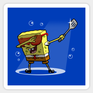 Cute Funny Dabbing Fry Cook Funny Cartoon Meme Sticker